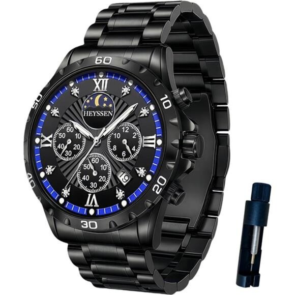 NEW Black?Blue Luxury Mens Watch